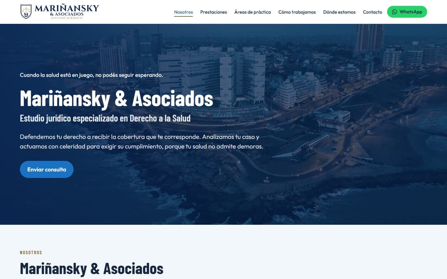 Captura del sitio de Mariñansky & Asociados